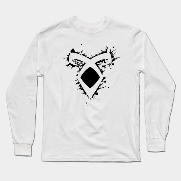 Shadowhunters rune / The mortal Instruments - Angelic power rune voids and outline splashes (black) - Clary, Alec, Izzy, Jace, Magnus - Malec Long Sleeve T-Shirt by Vane22april